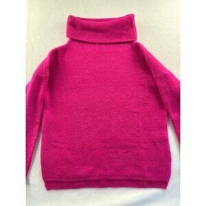 Lumière Womens Fuchsia Turtleneck Sweater L Acrylic Blend